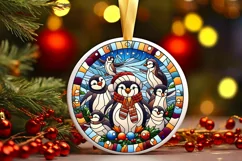 Round Christmas Ornament Sublimation|Clipart Product Image 2