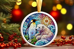 Round Christmas Ornament Sublimation|Clipart Product Image 2