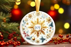Round Christmas Ornament Sublimation|Clipart Product Image 3