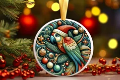 Round Christmas Ornament Sublimation|Clipart Product Image 1