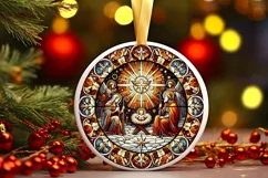 Round Christmas Ornament Sublimation|Clipart Product Image 2