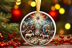 Round Christmas Ornament Sublimation|Clipart Product Image 2