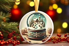 Round Christmas Ornament Sublimation|Clipart Product Image 2