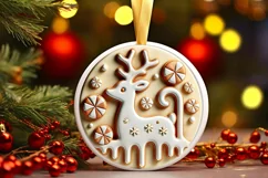Round Christmas Ornament Sublimation|Clipart Product Image 2