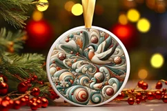 Round Christmas Ornament Sublimation|Clipart Product Image 1
