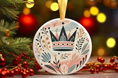 Round Christmas Ornament Sublimation|Clipart Product Image 2