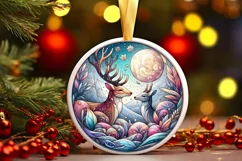 Round Christmas Ornament Sublimation|Clipart Product Image 2