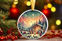 Round Christmas Ornament Sublimation|Clipart Product Image 2