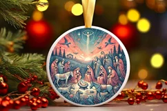 Round Christmas Ornament Sublimation|Clipart Product Image 2
