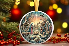 Round Christmas Ornament Sublimation|Clipart Product Image 2
