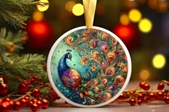Round Christmas Ornament Sublimation|Clipart Product Image 1