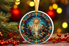 Round Christmass Ornament PNG Product Image 1