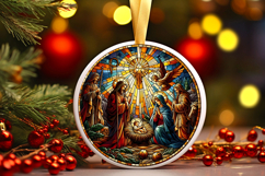 Round Christmass Ornament PNG Product Image 1