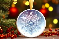 Round Christmas Ornament Sublimation|Clipart Product Image 1