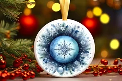 Round Christmas Ornament Sublimation|Clipart Product Image 1