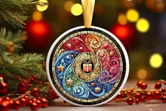 Round Christmas Ornament Sublimation|Clipart Product Image 2