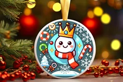 Round Christmas Ornament Sublimation|Clipart Product Image 2