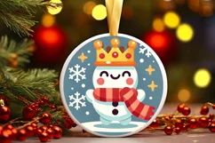 Round Christmas Ornament Sublimation|Clipart Product Image 2