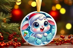 Round Christmas Ornament Sublimation|Clipart Product Image 1