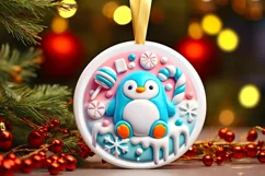 Round Christmas Ornament Sublimation|Clipart Product Image 2