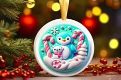 Round Christmas Ornament Sublimation|Clipart Product Image 2