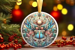 Round Christmas Ornament Sublimation|Clipart Product Image 1