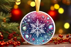 Round Christmas Ornament Sublimation|Clipart Product Image 1