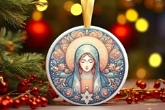 Round Christmas Ornament Sublimation|Clipart Product Image 1