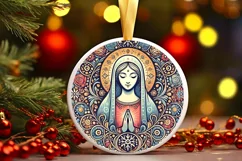 Round Christmas Ornament Sublimation|Clipart Product Image 1
