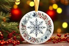 Round Christmas Ornament Sublimation|Clipart Product Image 1