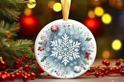 Round Christmas Ornament Sublimation|Clipart Product Image 1