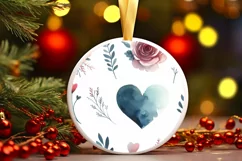 Round Christmas Ornament Sublimation|Clipart Product Image 1