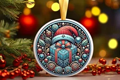 Round Christmas Ornament Sublimation|Clipart Product Image 1
