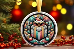 Round Christmas Ornament Sublimation|Clipart Product Image 1