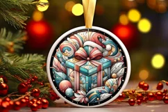 Round Christmas Ornament Sublimation|Clipart Product Image 1