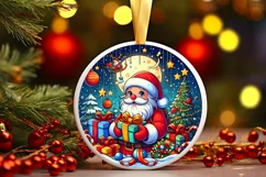 Round Christmas Ornament Sublimation|Clipart Product Image 2