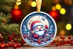 Round Christmas Ornament Sublimation|Clipart Product Image 2