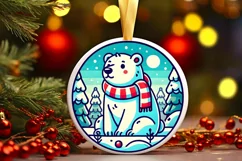 Round Christmas Ornament Sublimation|Clipart Product Image 1