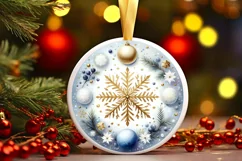 Round Christmas Ornament Sublimation|Clipart Product Image 1