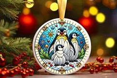 Round Christmas Ornament Sublimation|Clipart Product Image 2
