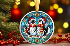Round Christmas Ornament Sublimation|Clipart Product Image 2