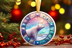 Round Christmas Ornament Sublimation|Clipart Product Image 1