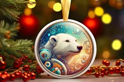 Round Christmas Ornament Sublimation|Clipart Product Image 1