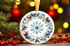 Round Christmas Ornament Sublimation|Clipart Product Image 1