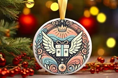 Round Christmas Ornament Sublimation|Clipart Product Image 2