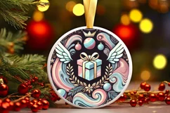 Round Christmas Ornament Sublimation|Clipart Product Image 2