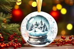Round Christmas Ornament Sublimation|Clipart Product Image 2