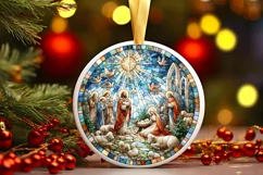 Round Christmas Ornament Sublimation|Clipart Product Image 1