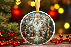 Round Christmass Ornament PNG Product Image 1