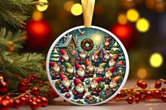 Round Christmas Ornament Sublimation|Clipart Product Image 2